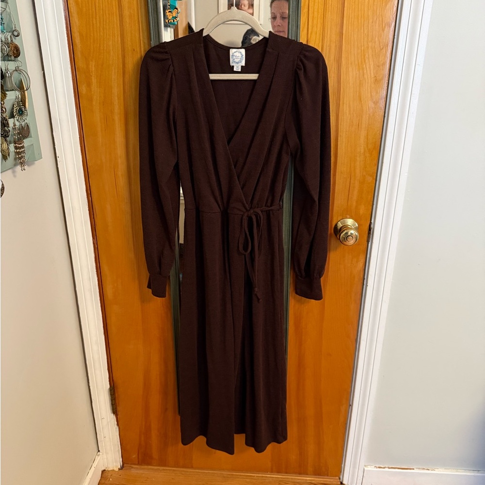 Boutique Brown Wrap Dress